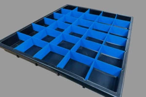 Formed Bin with corrugated plastic dividers