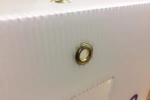 Corrugated Plastic Fabrication with Rivet