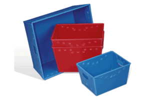 Corrugated Red and Blue Boxes